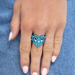 Paparazzi Jewelry Accessories - Gallant Glitter - Blue Ring - NEW!!